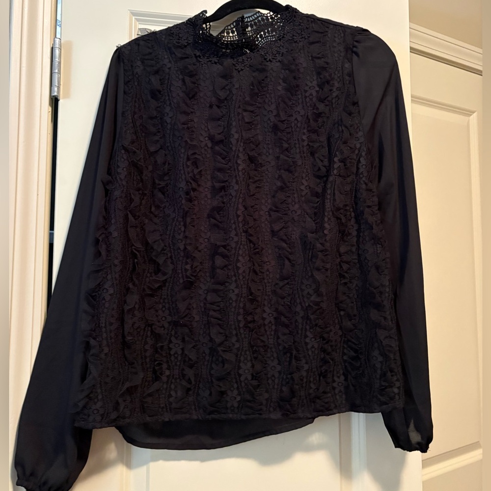 Impressions Black Lace Blouse
